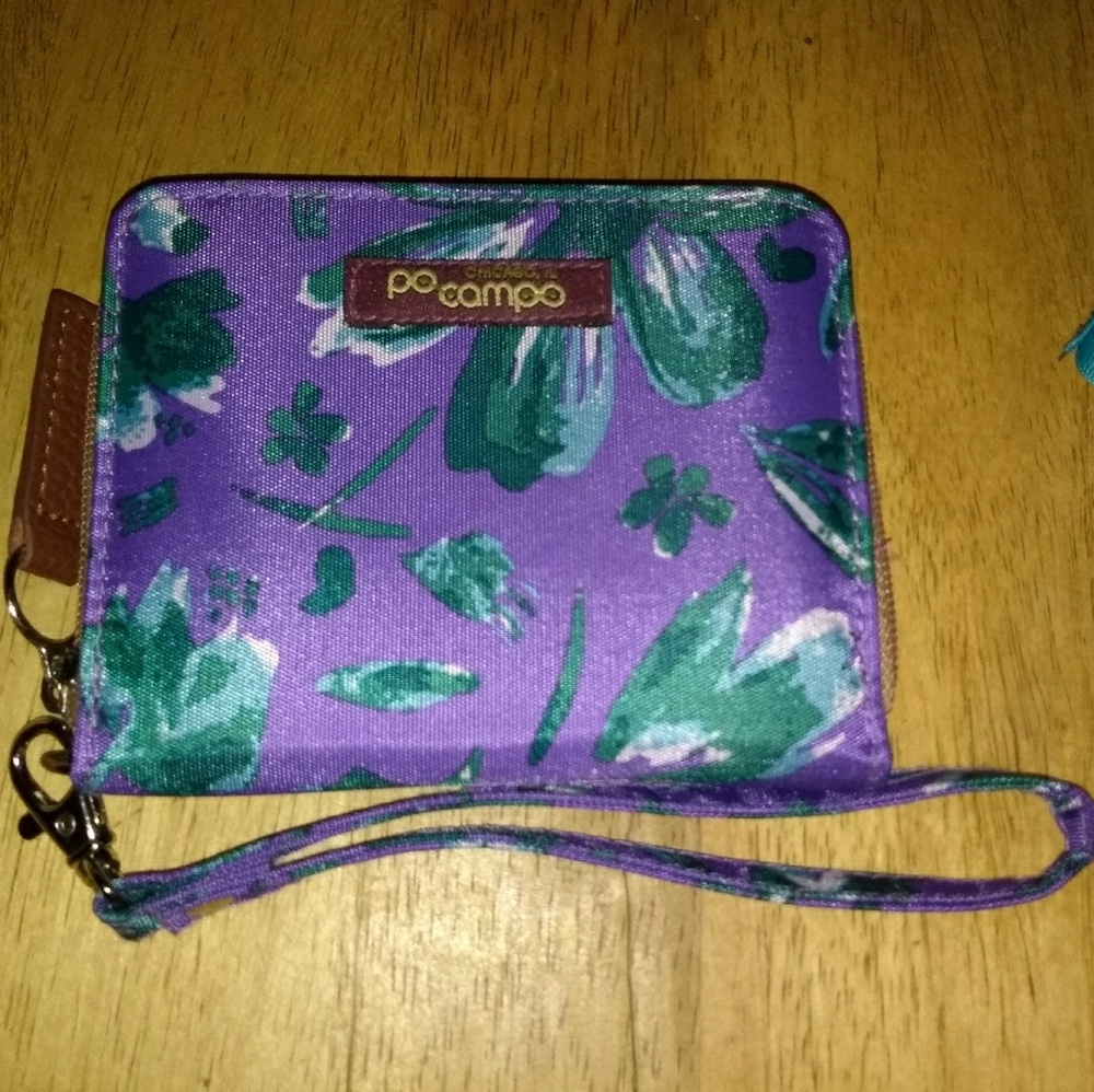 Vintage Po Campo Purple Floral Billfold Wallet